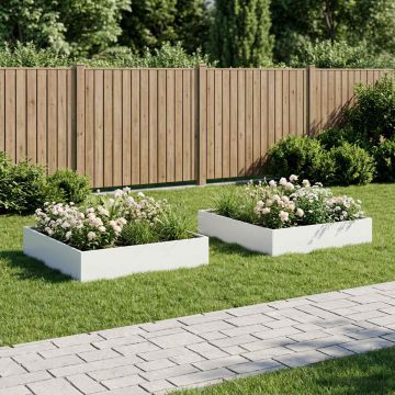 Vaso da giardino 2 pz Bianco 80 x 80 x 20 cm