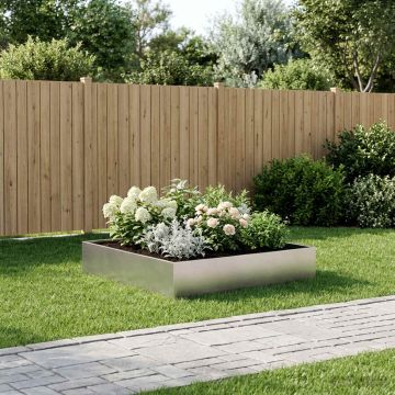 Vaso da giardino Argento 80 x 80 x 20 cm Acciaio Inox