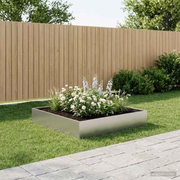 Vaso da giardino Argento 80 x 80 x 20 cm Acciaio zincato