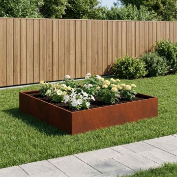 Vaso da giardino Ruggine 80 x 80 x 20 cm Acciaio Corten
