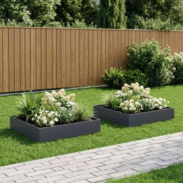 Vaso da giardino 2 pz Antracite 100 x 100 x 20 cm