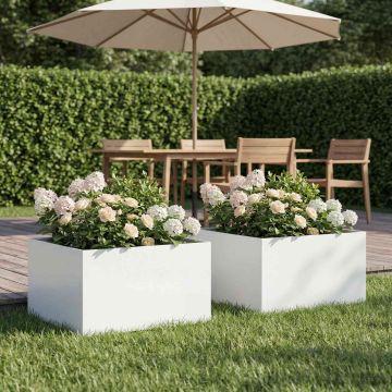Vaso da giardino 2 pz Bianco 40 x 40 x 30 cm