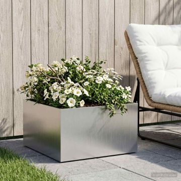 Vaso da giardino Argento 40 x 40 x 30 cm Acciaio Inox