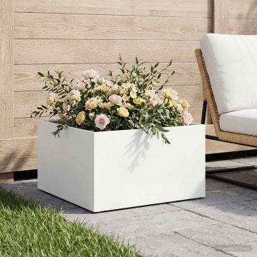 Vaso da giardino Bianco 60 x 60 x 30 cm