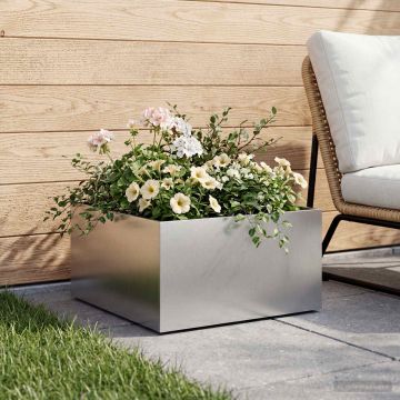 Vaso da giardino Argento 60 x 60 x 30 cm Acciaio zincato