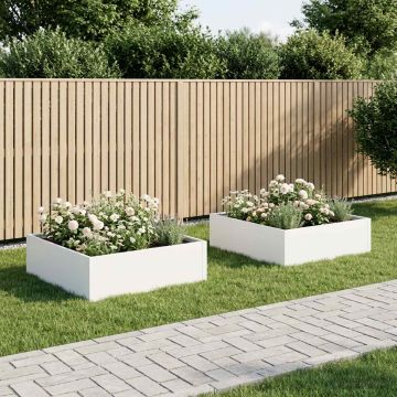 Vaso da giardino 2 pz Bianco 80 x 80 x 30 cm