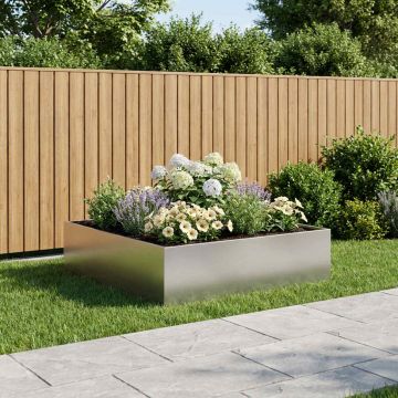 Vaso da giardino Argento 80 x 80 x 30 cm Acciaio Inox