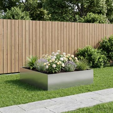 Vaso da giardino Argento 80 x 80 x 30 cm Acciaio zincato