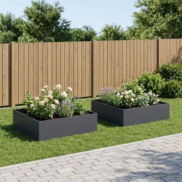 Vaso da giardino 2 pz Antracite 100 x 100 x 30 cm
