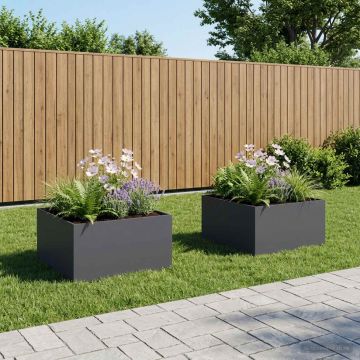 Vaso da giardino 2 pz Antracite 60 x 60 x 40 cm