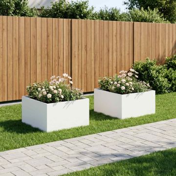 Vaso da giardino 2 pz Bianco 100 x 100 x 40 cm