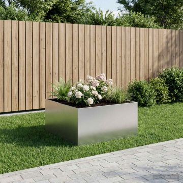 Vaso da giardino Argento 100 x 100 x 40 cm Acciaio Inox