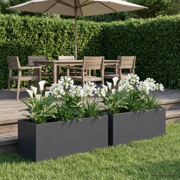 Vaso da giardino 2 pz Antracite 60 x 20 x 20 cm