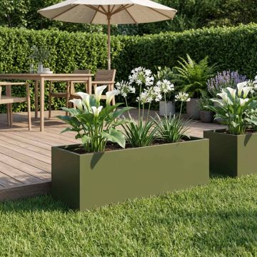 Vaso da giardino Verde Oliva 60 x 20 x 20 cm