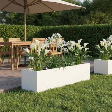 Vaso da giardino Bianco 80 x 20 x 20 cm