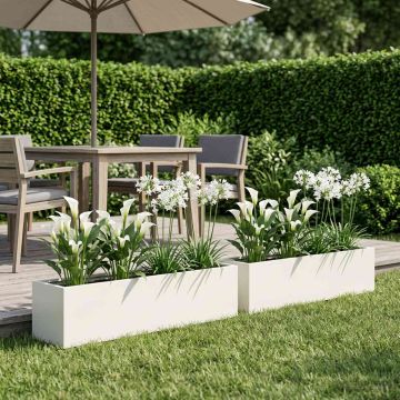 Vaso da giardino 2 pz Bianco 80 x 20 x 20 cm
