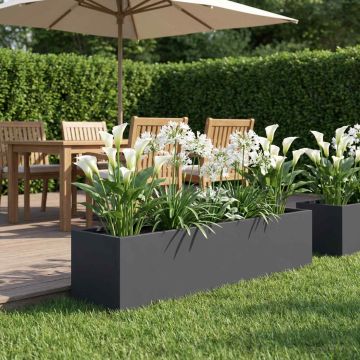 Vaso da giardino Antracite 80 x 20 x 20 cm