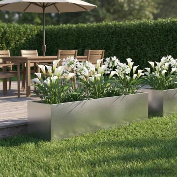 Vaso da giardino Argento 80 x 20 x 20 cm Acciaio Inox