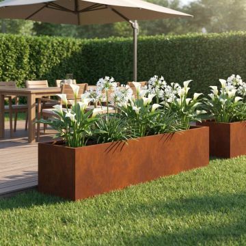 Vaso da giardino Ruggine 80 x 20 x 20 cm Acciaio Corten