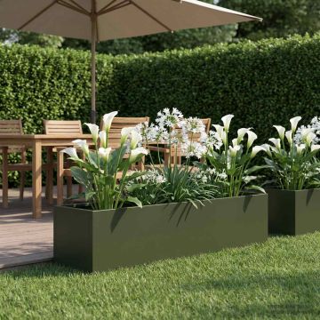 Vaso da giardino Verde Oliva 100 x 20 x 20 cm
