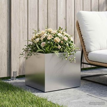 Vaso da giardino Argento 40 x 30 x 30 cm Acciaio zincato