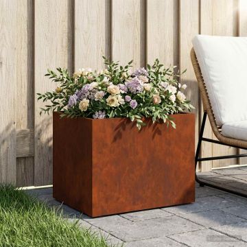 Vaso da giardino Ruggine 40 x 30 x 30 cm Acciaio Corten