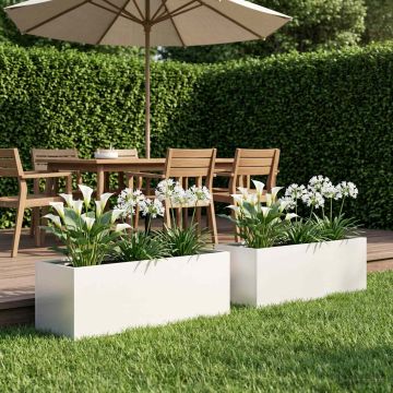 Vaso da giardino 2 pz Bianco 80 x 30 x 30 cm