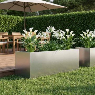Vaso da giardino Argento 80 x 30 x 30 cm Acciaio Inox