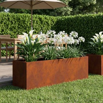 Vaso da giardino Ruggine 80 x 30 x 30 cm Acciaio Corten