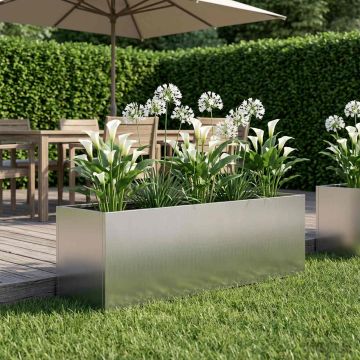 Vaso da giardino Argento 100 x 30 x 30 cm Acciaio zincato