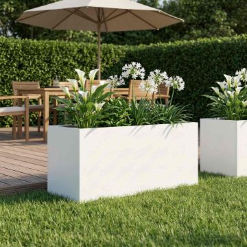Vaso da giardino Bianco 80 x 40 x 40 cm
