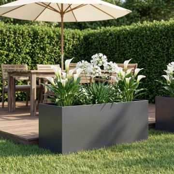 Vaso da giardino Antracite 80 x 40 x 40 cm