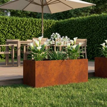 Vaso da giardino Ruggine 80 x 40 x 40 cm Acciaio Corten