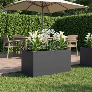 Vaso da giardino Antracite 80 x 50 x 50 cm