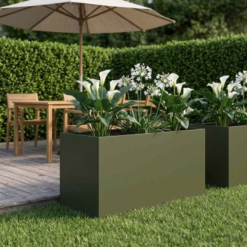 Vaso da giardino Verde Oliva 80 x 50 x 50 cm