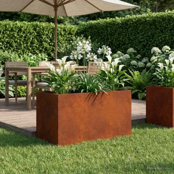 Vaso da giardino Ruggine 80 x 50 x 50 cm Acciaio Corten