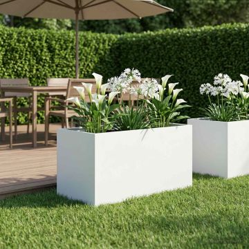 Vaso da giardino Bianco 100 x 50 x 50 cm