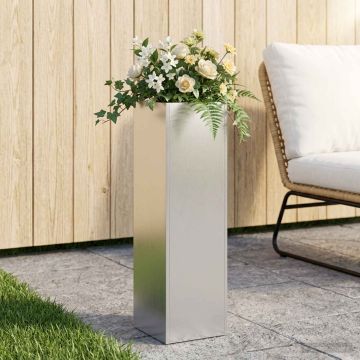 Vaso da giardino Argento 20 x 20 x 75 cm Acciaio Inox