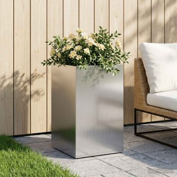 Vaso da giardino Argento 30 x 30 x 40 cm Acciaio zincato