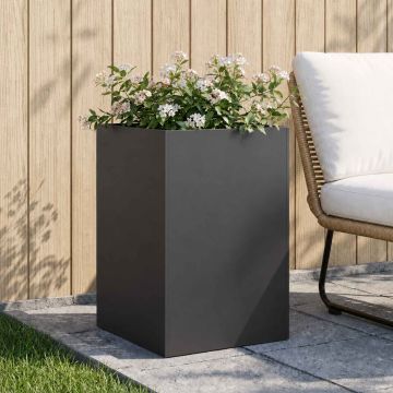 Vaso da giardino Nero 50 x 50 x 75 cm Acciaio laminato a freddo