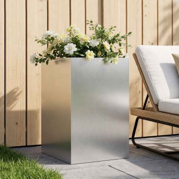 Vaso da giardino Argento 50 x 50 x 75 cm Acciaio zincato