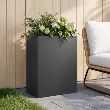 Vaso da giardino Nero 40 x 20 x 40 cm Acciaio laminato a freddo