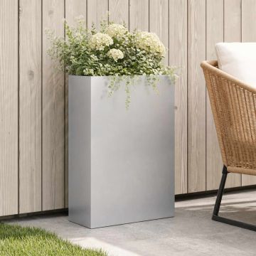 Vaso da giardino Argento 40 x 20 x 75 cm Acciaio zincato