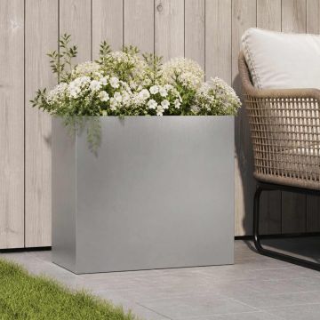 Vaso da giardino Argento 50 x 20 x 40 cm Acciaio Inox