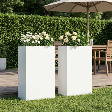 Vaso da giardino 2 pz Bianco 50 x 20 x 75 cm