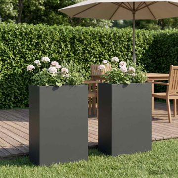 Vaso da giardino 2 pz Antracite 50 x 20 x 75 cm