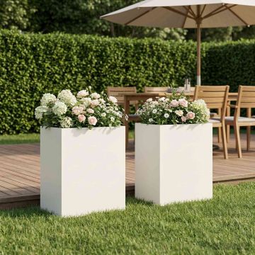 Vaso da giardino 2 pz Bianco 40 x 30 x 40 cm