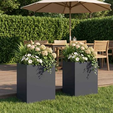 Vaso da giardino 2 pz Antracite 40 x 30 x 50 cm