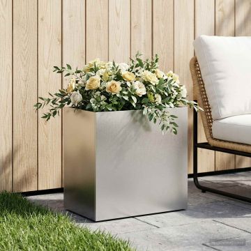 Vaso da giardino Argento 50 x 30 x 40 cm Acciaio Inox