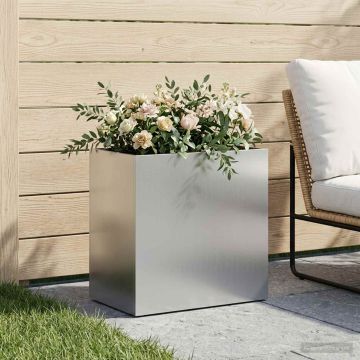 Vaso da giardino Argento 50 x 30 x 40 cm Acciaio zincato
